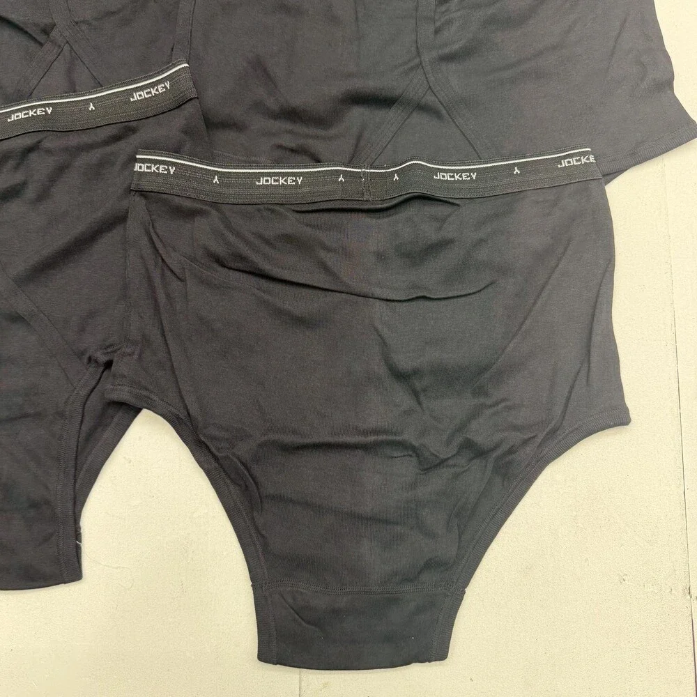 Jockey Briefs Mens 38 Black 6 Pack 100% Cotton Classic Fit Jersey Underwear